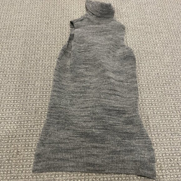 Cynthia Rowley Dress Womens Sz M Wool Blend Cowl Neck Gray Mini Tunic Sleeveless - Picture 3 of 7